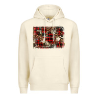 Sandshell christmas leopard cowhide background Premium Hoodie - BarkalooDesign