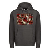 Smoke christmas leopard cowhide background Premium Hoodie - BarkalooDesign