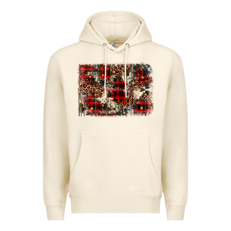 Christmas Leopard Cowhide Background Premium Hoodie by BarkalooDesign | Teevron