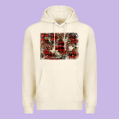 Christmas Leopard Cowhide Background Premium Hoodie Designed By Barkaloodesign