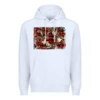White christmas leopard cowhide background Premium Hoodie - BarkalooDesign