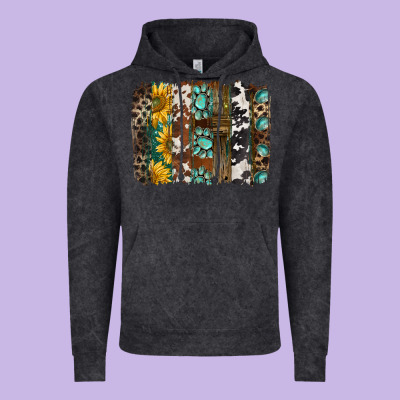Western Handdrawn Patterns Brushstrokes Vintage Hoodie Designed By Barkaloodesign