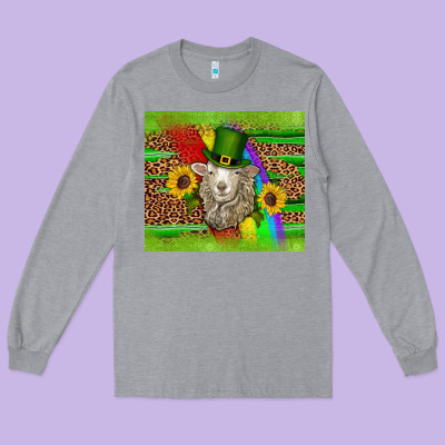 St Patricks Sheep Sunflowers Rainbow Serape Leopard Glitter Long Sleeve Tee Designed By Artiststas