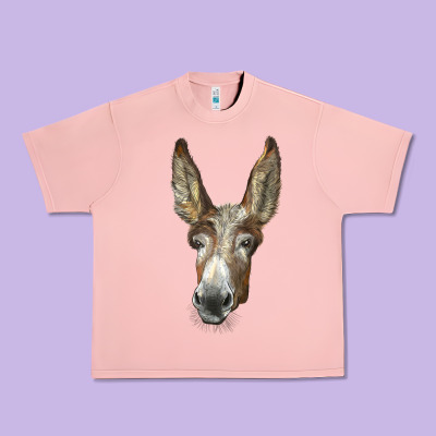 American Mammoth Jackstock Donkey  Face Urban Heavy Tee Designed By Lillyallendesigns