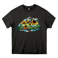 Asphalt Kentucky map sunflower cactus serape Heavy Core Tee - RanaPortraitStore