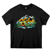 Black Kentucky map sunflower cactus serape Heavy Core Tee - RanaPortraitStore