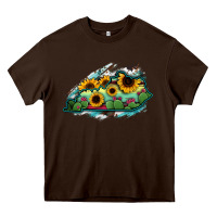 Chocolate Brown Kentucky map sunflower cactus serape Heavy Core Tee - RanaPortraitStore