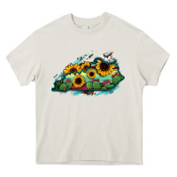 Cream Kentucky map sunflower cactus serape Heavy Core Tee - RanaPortraitStore