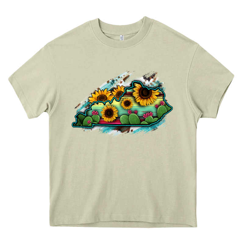 Kentucky Map Sunflower Cactus Serape Heavy Core Tee by RanaPortraitStore | Teevron