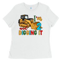 White i'm 2 and digging it Ladies Tee - Artiststas