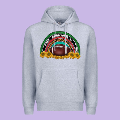 Merry Christmas Sunflower Rainbow Premium Hoodie Designed By Barkaloodesign
