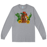 Heather Grey western horse cowboy hat cactus sunflowers Long Sleeve Tee - Artiststas