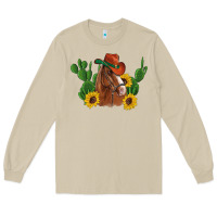 Mushroom western horse cowboy hat cactus sunflowers Long Sleeve Tee - Artiststas
