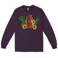 Plum western horse cowboy hat cactus sunflowers Long Sleeve Tee - Artiststas