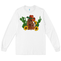 White western horse cowboy hat cactus sunflowers Long Sleeve Tee - Artiststas
