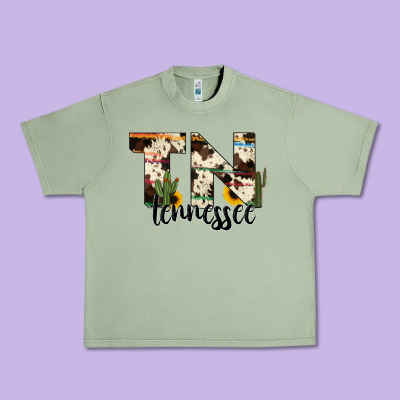 Tenesse State Cowhide Serape Cactus Urban Heavy Tee Designed By Ranaportraitstore