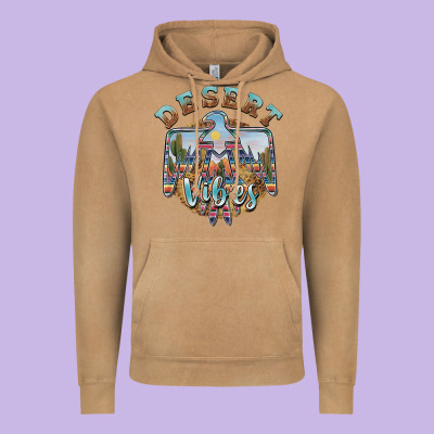 Desert Vibes Thunderbird Vintage Hoodie Designed By Barkaloodesign