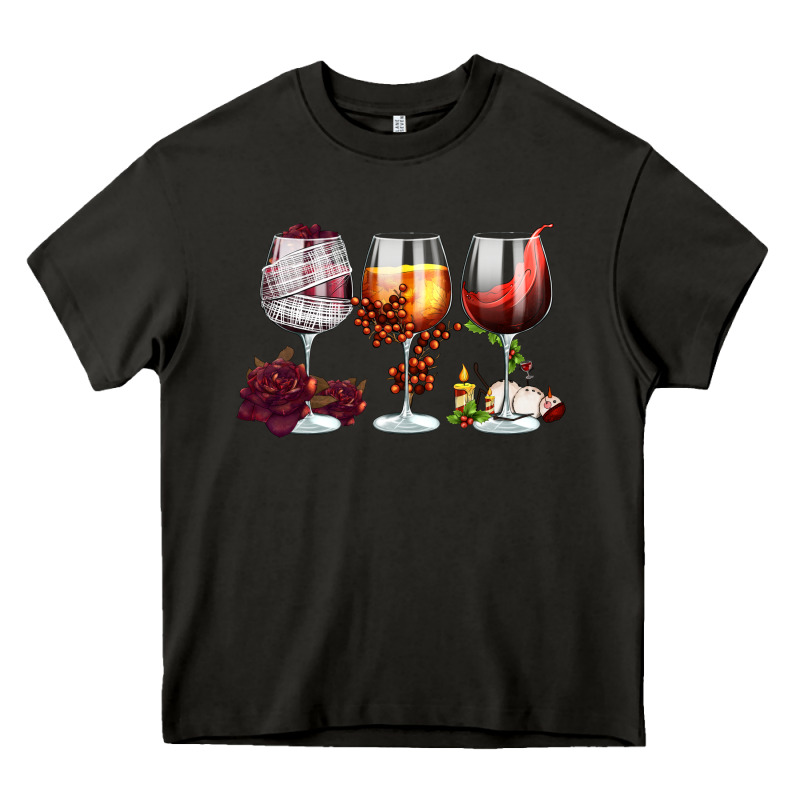 Hallothanksmas Halloween Thanksgiving  Christmas Wine Heavy Core Tee by FaDigitalArtStudio | Teevron