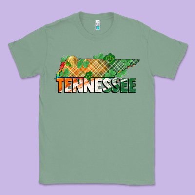 Tennessee Map St Patrick's Day Classic Tee Designed By Fadigitalartstudio