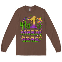 Chestnut my first mardi gras glitter fleur de lis Long Sleeve Tee - Artiststas