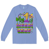 Colony Blue my first mardi gras glitter fleur de lis Long Sleeve Tee - Artiststas