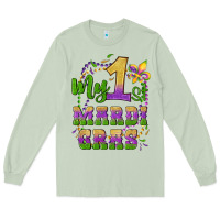 Matcha my first mardi gras glitter fleur de lis Long Sleeve Tee - Artiststas