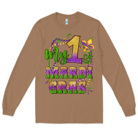 Toasted Coconut my first mardi gras glitter fleur de lis Long Sleeve Tee - Artiststas