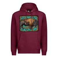Burgundy bison with gemstone background Premium Hoodie - RanaPortraitStore