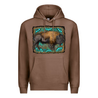 Chestnut bison with gemstone background Premium Hoodie - RanaPortraitStore