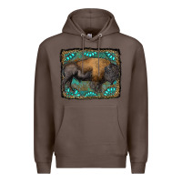 Coffee bison with gemstone background Premium Hoodie - RanaPortraitStore