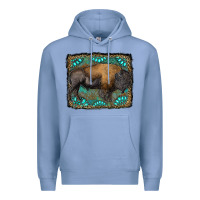 Colony Blue bison with gemstone background Premium Hoodie - RanaPortraitStore
