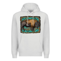 Dove Grey bison with gemstone background Premium Hoodie - RanaPortraitStore