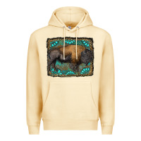 Pina Colada bison with gemstone background Premium Hoodie - RanaPortraitStore