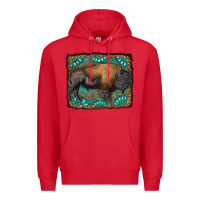 Red bison with gemstone background Premium Hoodie - RanaPortraitStore