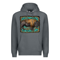 Rock bison with gemstone background Premium Hoodie - RanaPortraitStore