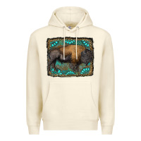 Sandshell bison with gemstone background Premium Hoodie - RanaPortraitStore
