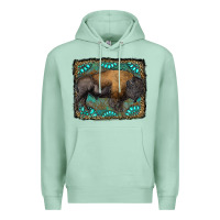 Seafoam bison with gemstone background Premium Hoodie - RanaPortraitStore