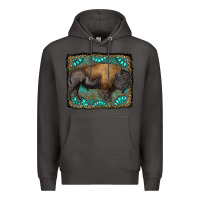 Smoke bison with gemstone background Premium Hoodie - RanaPortraitStore