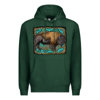 Sports Green bison with gemstone background Premium Hoodie - RanaPortraitStore