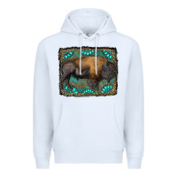 White bison with gemstone background Premium Hoodie - RanaPortraitStore
