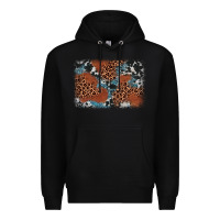Black leopard cowhide background Premium Hoodie - BarkalooDesign