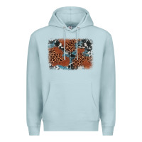 Blue Mist leopard cowhide background Premium Hoodie - BarkalooDesign