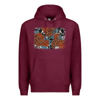 Burgundy leopard cowhide background Premium Hoodie - BarkalooDesign
