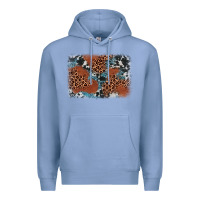 Colony Blue leopard cowhide background Premium Hoodie - BarkalooDesign