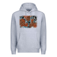 Heather Grey leopard cowhide background Premium Hoodie - BarkalooDesign