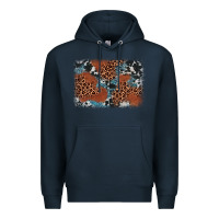 Navy leopard cowhide background Premium Hoodie - BarkalooDesign