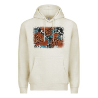 Oatmeal Heather leopard cowhide background Premium Hoodie - BarkalooDesign