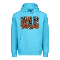 Ocean Blue leopard cowhide background Premium Hoodie - BarkalooDesign