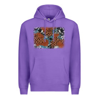Purple leopard cowhide background Premium Hoodie - BarkalooDesign