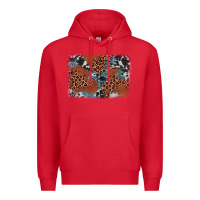 Red leopard cowhide background Premium Hoodie - BarkalooDesign